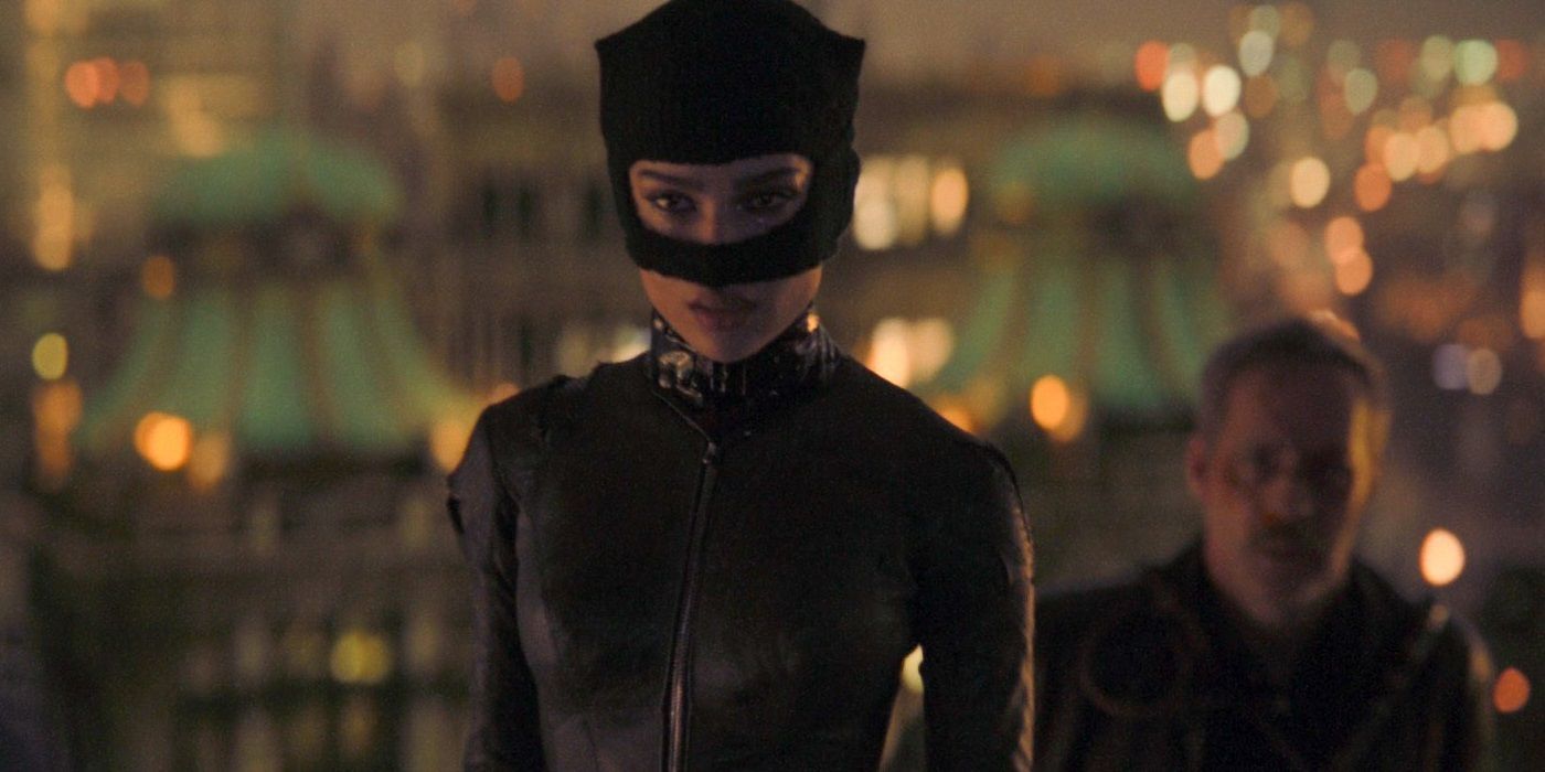 Zoe Kravitz standing as Catwoman in The Batman min